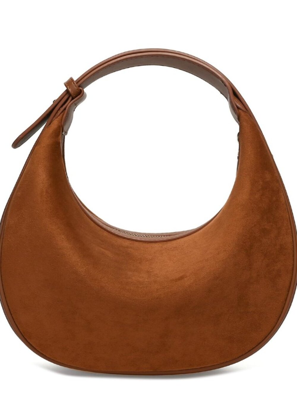 Small Suede Crescent Hobo Shoulder Crossbody Bag for Women